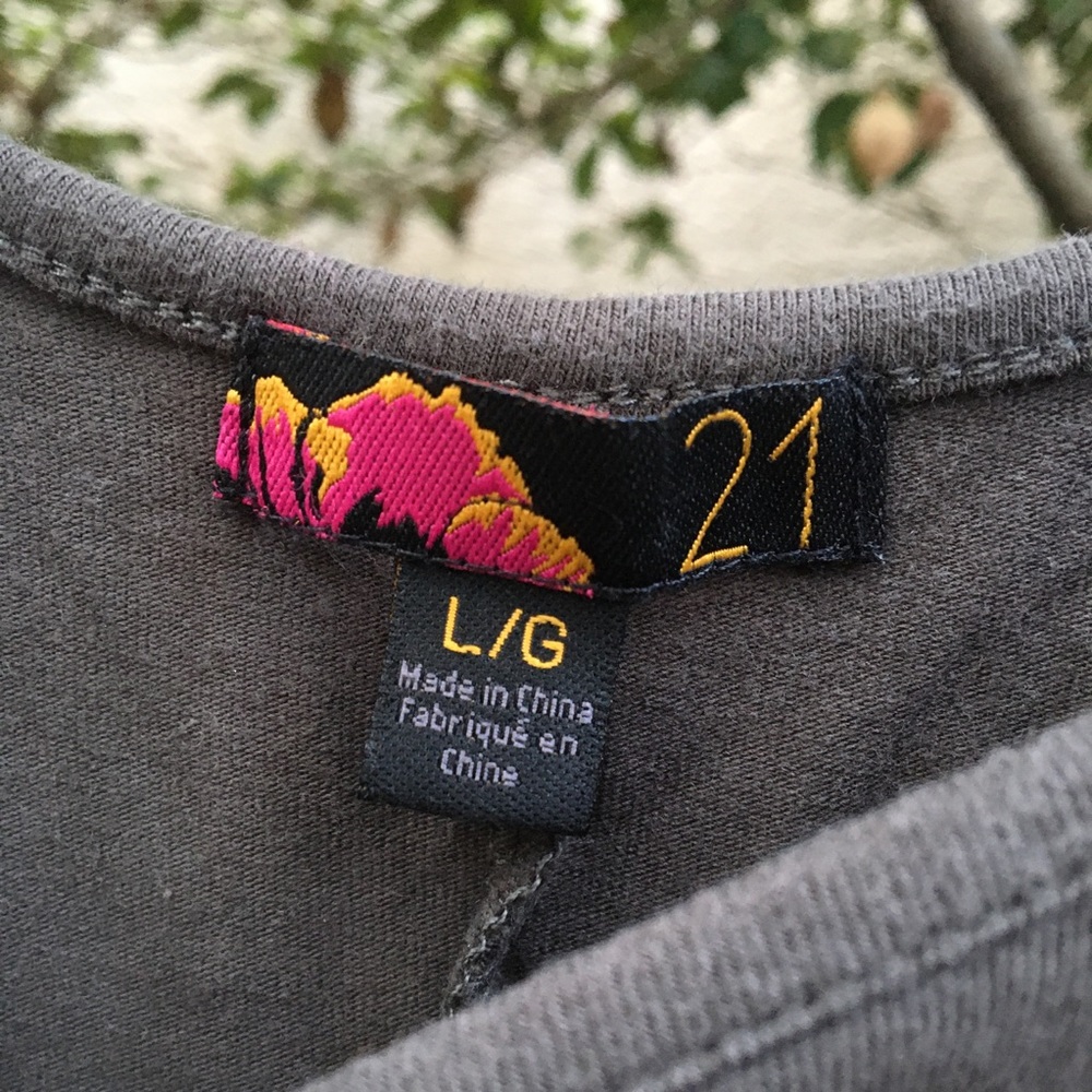 Forever 21 grey short sleeve Cotton Boatneck dress - Picture 2 of 3